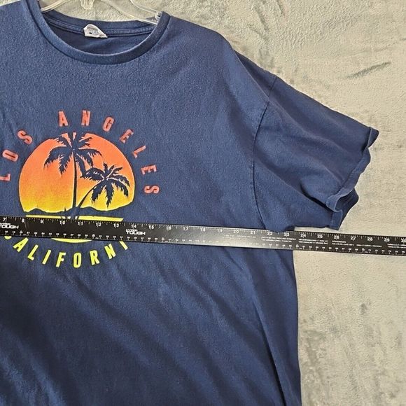 Los Angeles California Tshirt No Sz Tag Navy Unisex Palm Trees - Picture 3 of 6